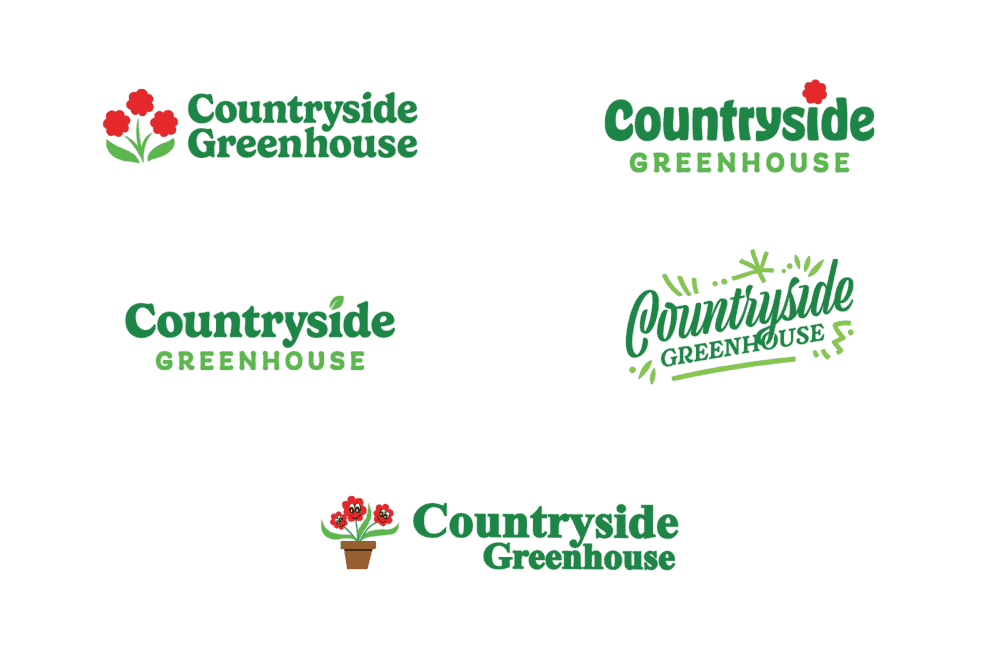 Different logo ideas for Countryside Greenhouse