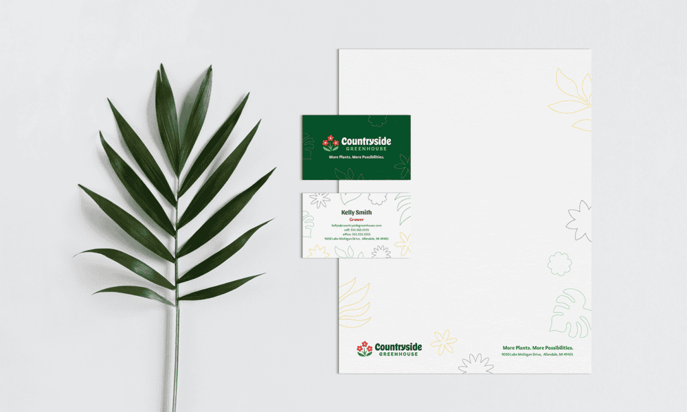 Countryside Greenhouse business card and letterhead designs