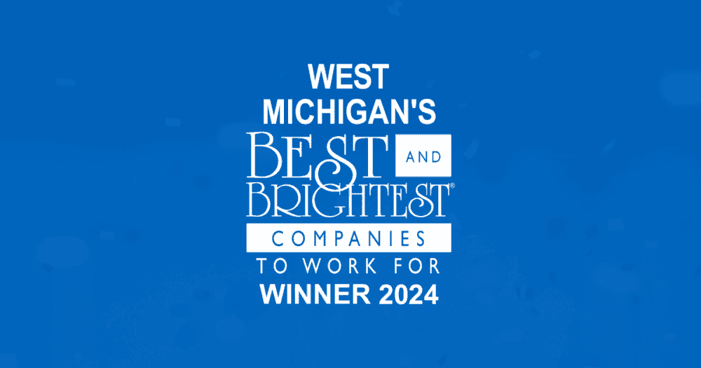 2024 West Michigan B&B award logo on medium blue background