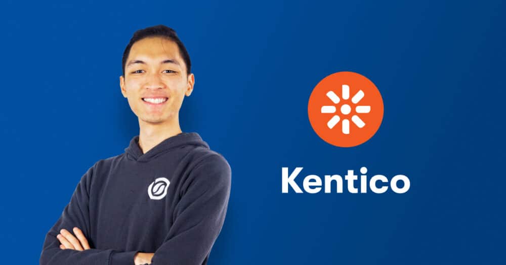 Nick Kooman with Kentico logo