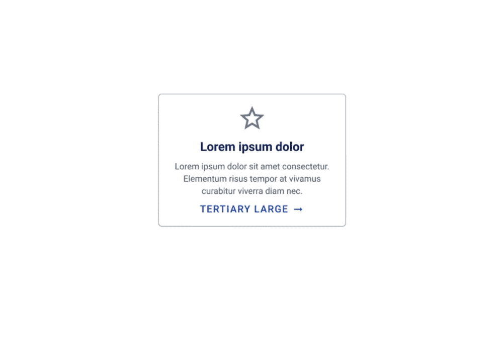 Icon card component for Web Accelerator on Storyblok, featuring a star icon, heading, description text, and a call-to-action link.