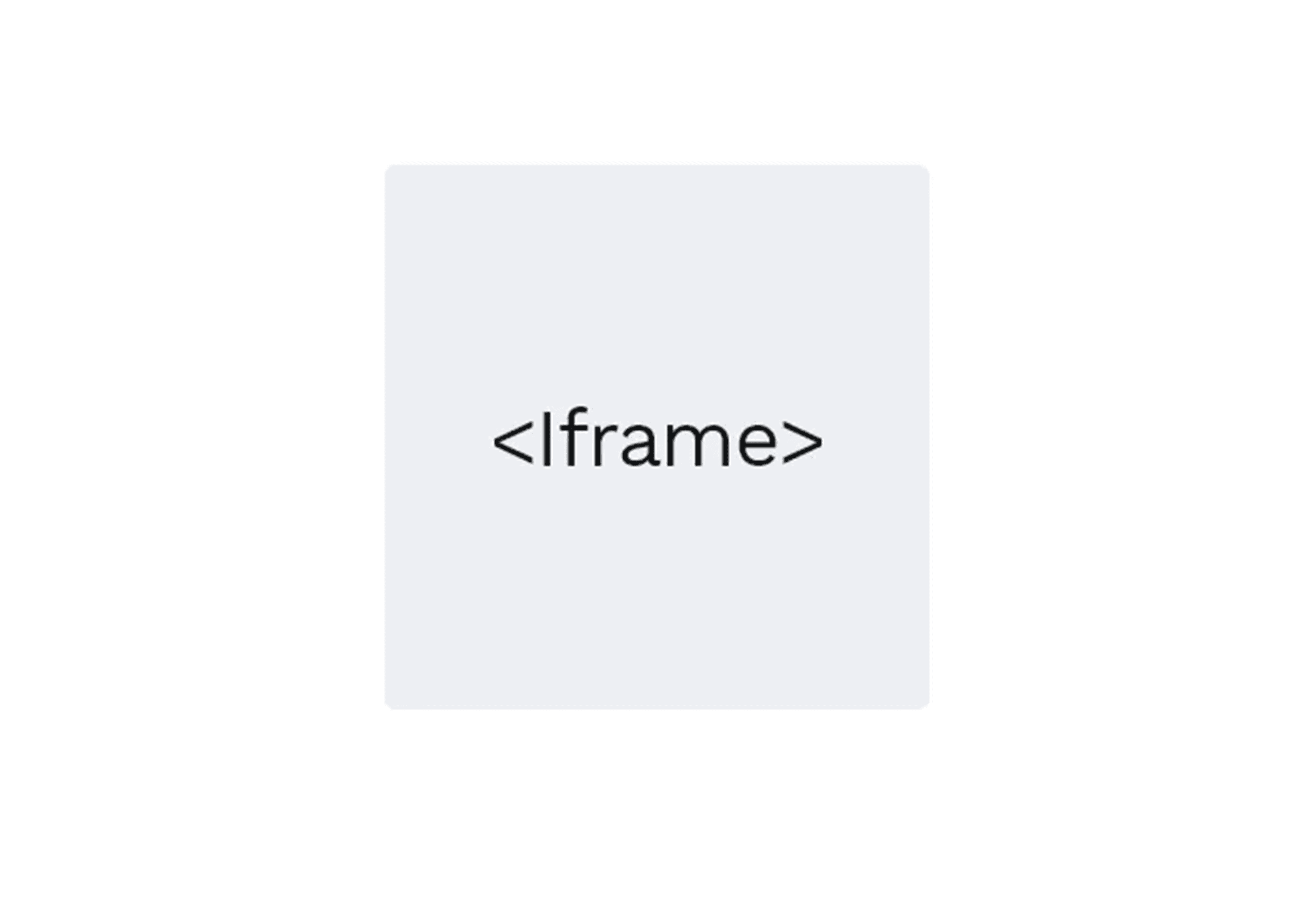 A placeholder widget displaying the word 'iframe' in a centered box.