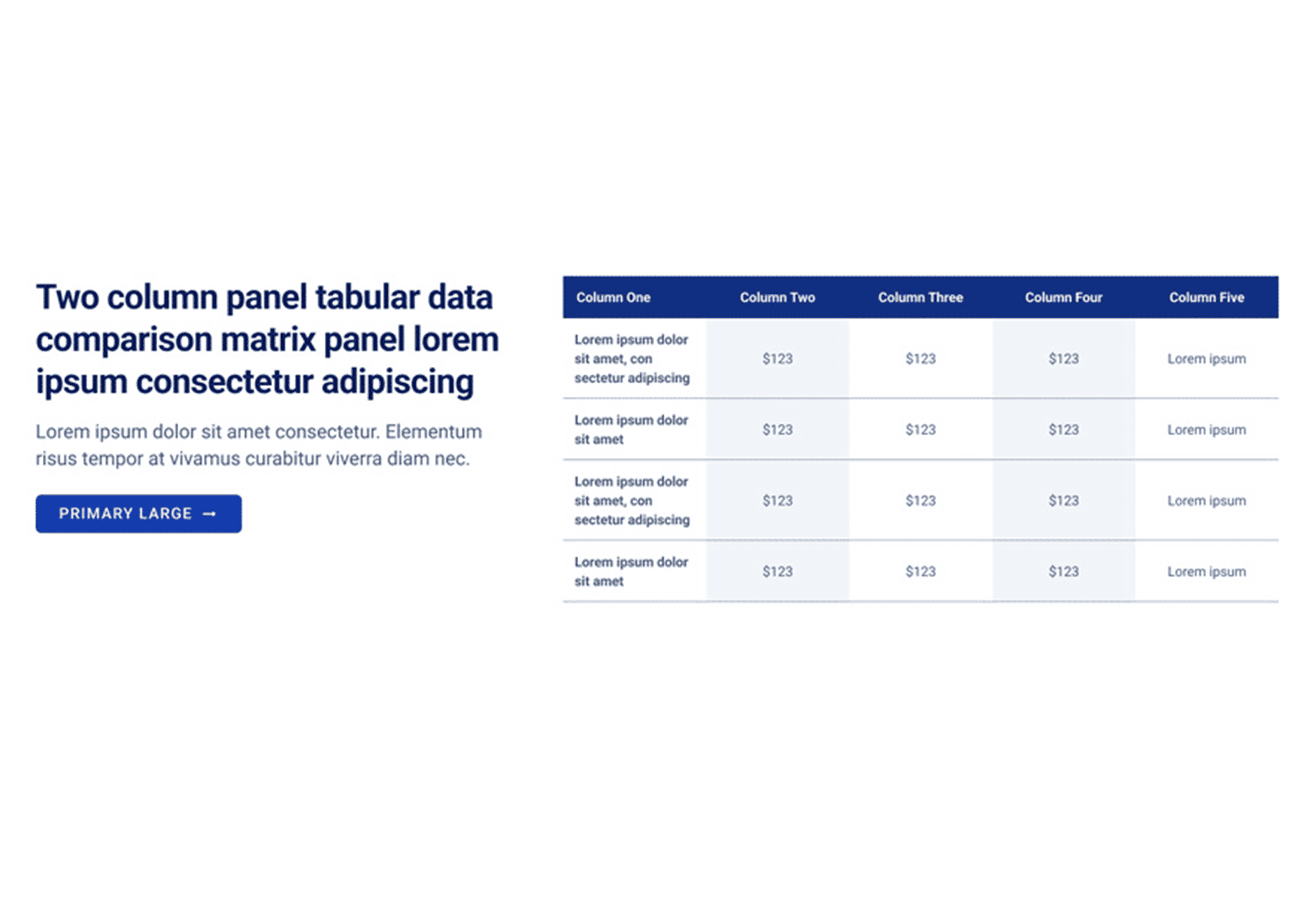 Tabular data comparison panel for Web Accelerator in Storyblok, featuring a two-column layout with a bold heading, descriptive text, a primary call-to-action button, and a structured table with multiple columns and rows for data presentation.