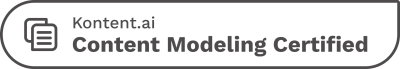 Kontent.ai Content modeling certified badge